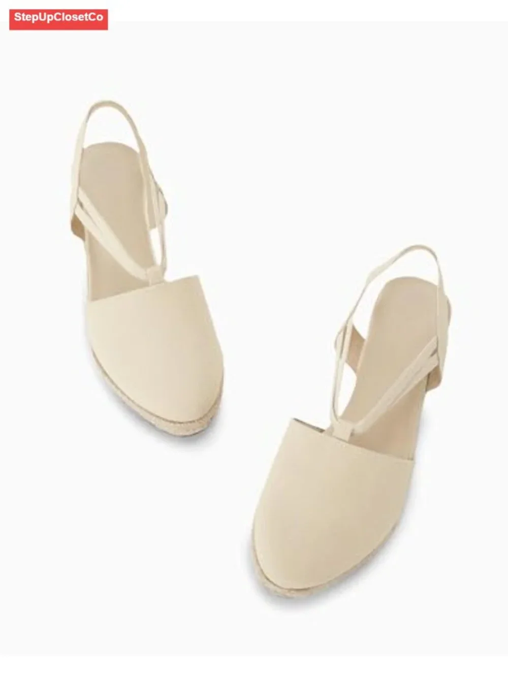 Women's Platform Wedge Espadrille Sandals Slingback Closed Toe Slip On Shoes